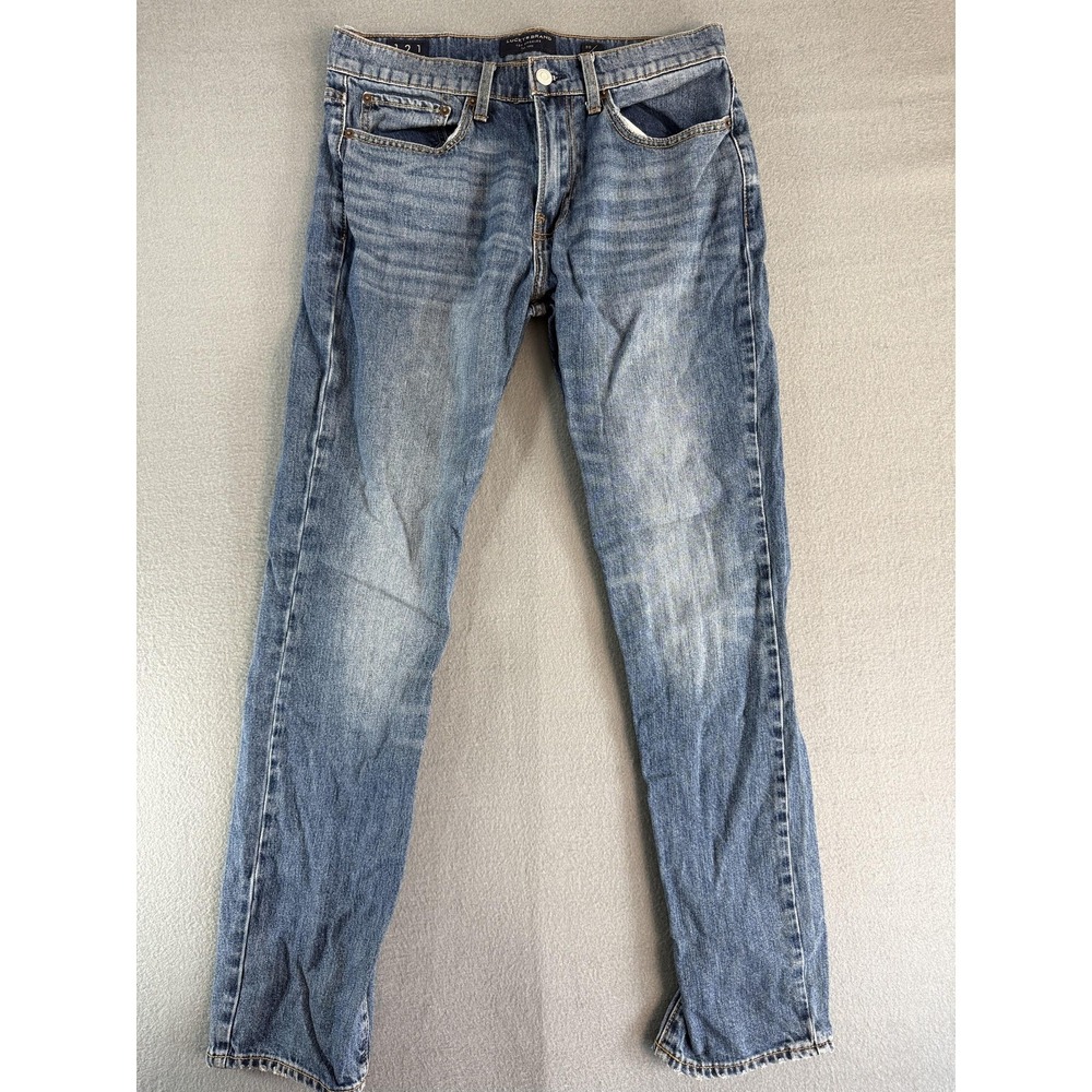 Lucky Brand 121 Jeans Mens 30x32 Medium Wash Blue Slim Straight Denim Casual